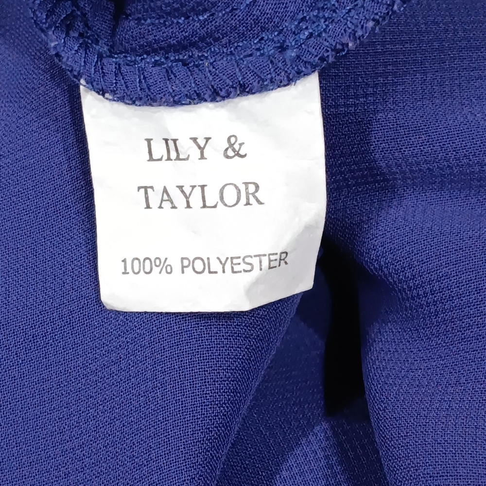Lily & Taylor Elizeh Blue Chiffon Pleated 2 Piece Dress Set Elegant Church Weddi - Picture 8 of 14